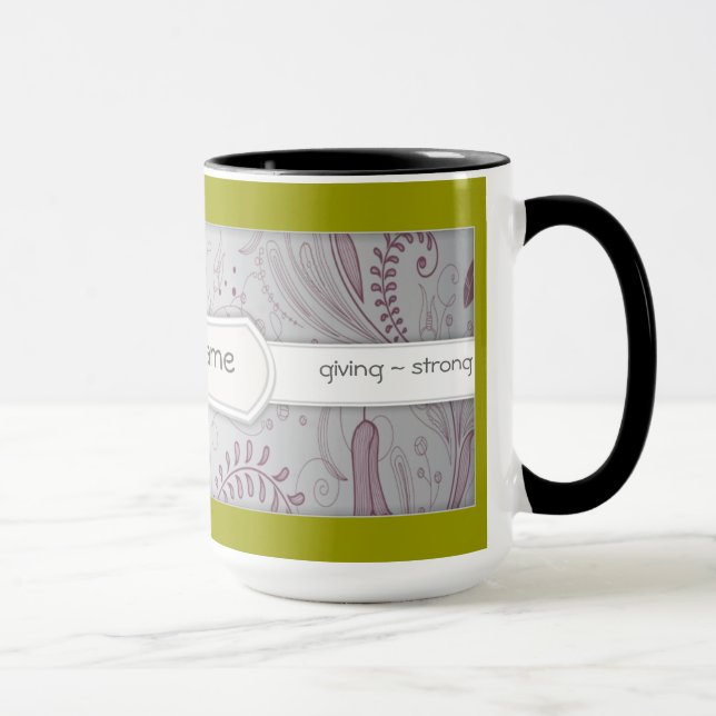 Mug Affirmation positive faite sur commande florale (Droite)