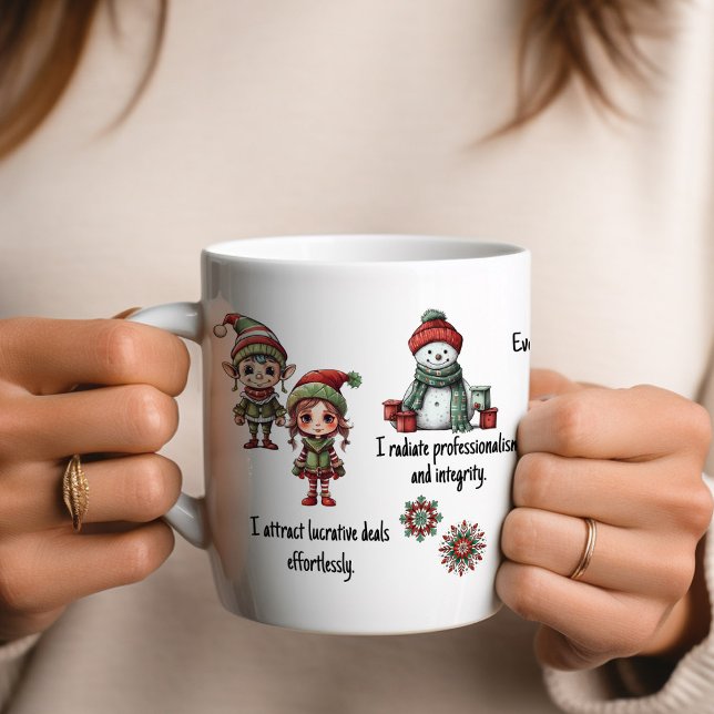 Mug Affirmations de l'agent immobilier Noël (Real Estate Agent affirmation Christmas coffee cup.)