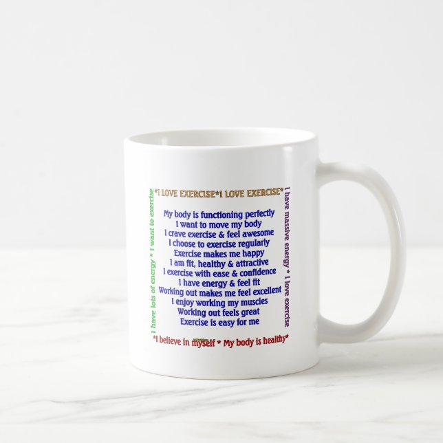 Mug Affirmations positives d'exercice (Droite)