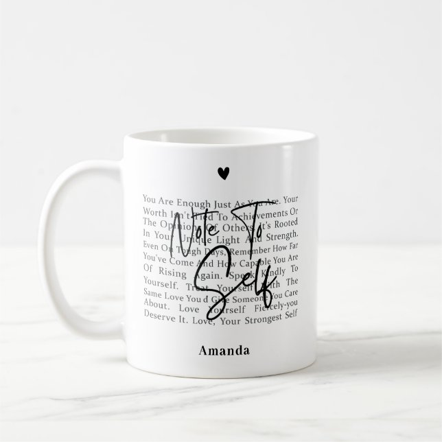 Mug Affirmations Positives Écriture Noire Note Pour So (Gauche)
