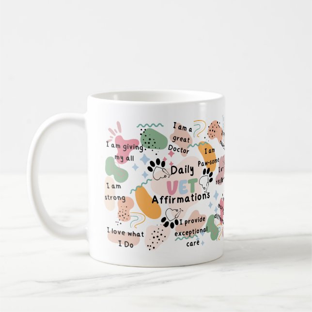 Mug Affirmations Quotidiennes Positives Colorées Vétér (Gauche)