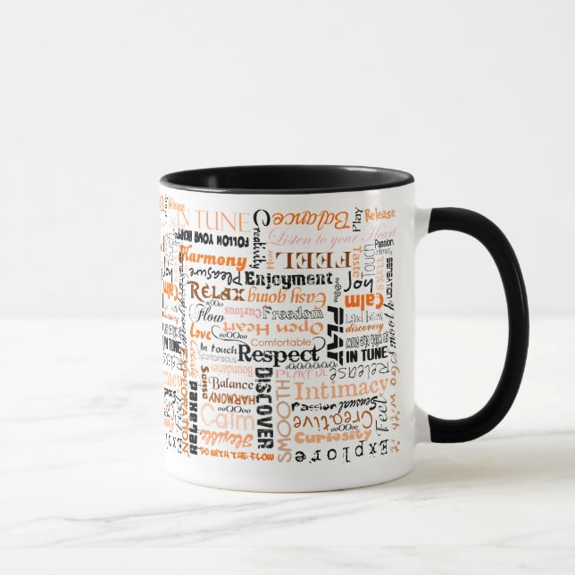 Mug Affirmations sacrées oranges de positif de Chakra (Droite)