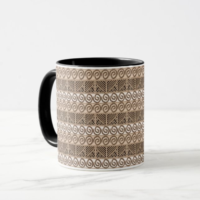 Mug Africain ethnique, motif à main (Devant gauche)
