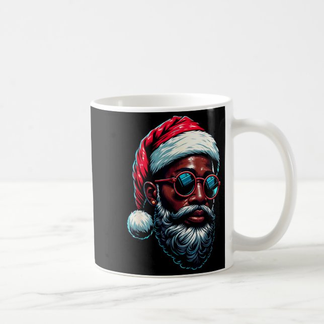 Mug African American Christmas Pajama Xmas Afro Santa  (Droite)