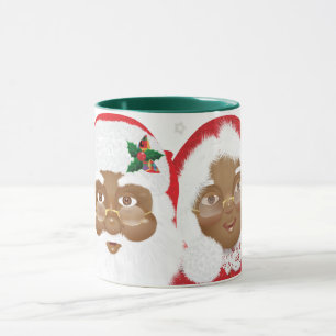 Mug African American Père Noël & Mme Claus Christmas