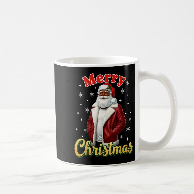 Mug African American Santa Christmas Cool Black X-mas  (Droite)