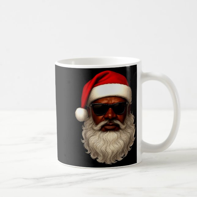 Mug African American Santa Christmas Pajama Cool Black (Droite)