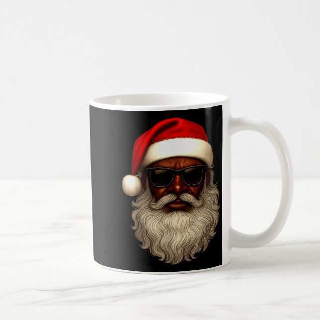 Mug African American Santa Christmas Pajama Cool Black (Droite)