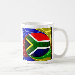 Mug Afrique du Sud Drapeau : Motif dynamique à balayag