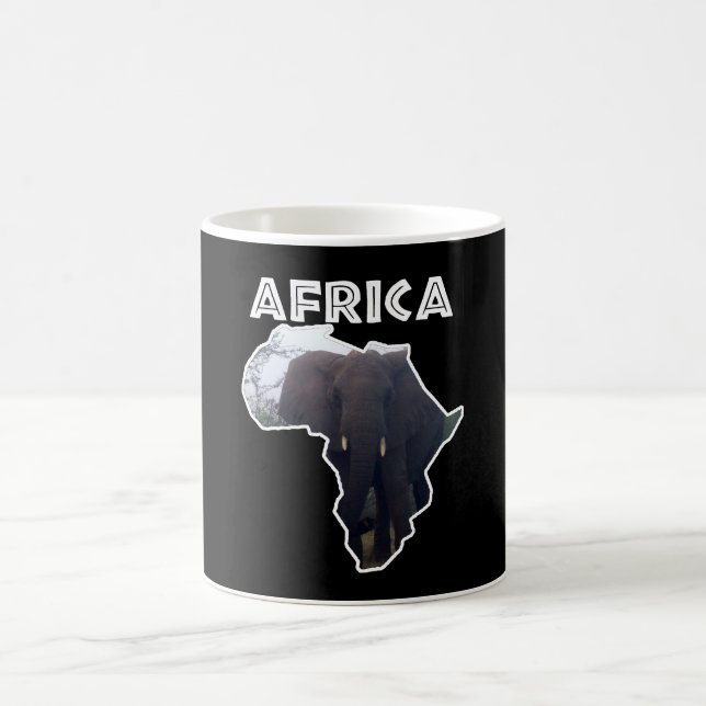 Mug Afrique Faune Continent Blanc Eléphant Mist (Centre)