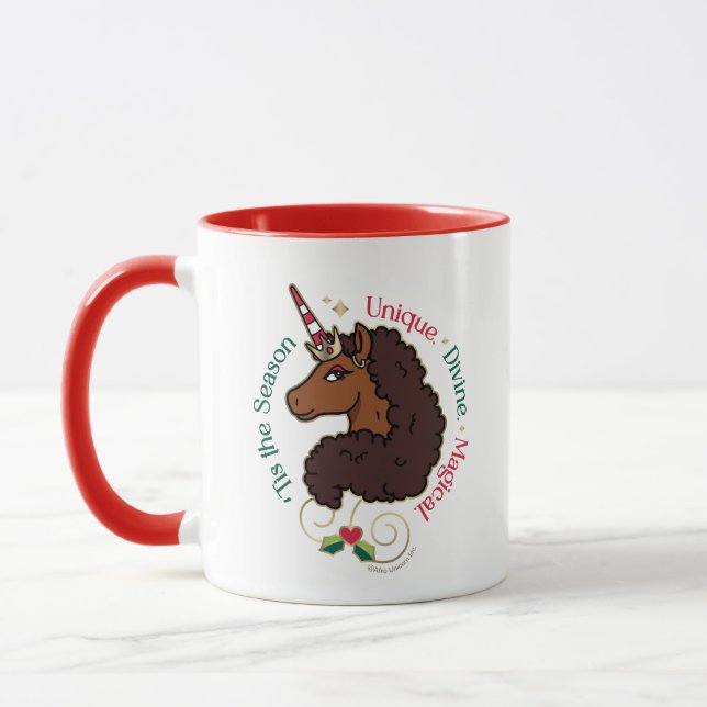 Mug Afro Unicorn 'Tis Season Holiday Unicorn (Gauche)