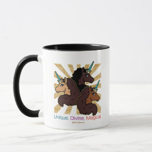 Mug Afro Unicorn Trio : Unique, Divine et Magique