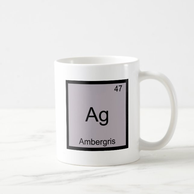 Mug Ag - Ambre Gris Chemise Drôle Symbole Élément Chim (Droite)