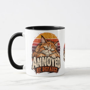Mug Agacé par défaut Art de chat orange rétro