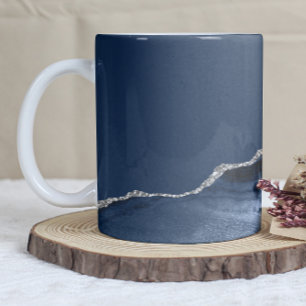 Mug Agate Bleu Marine Argent