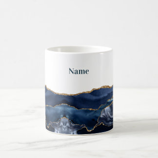 Mug Agate Bleu Patriotique Or
