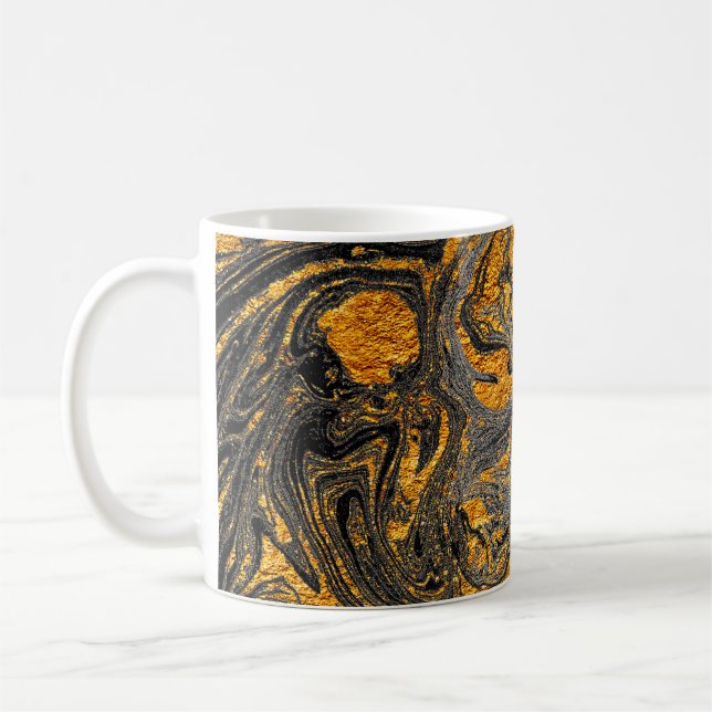 Mug Agate Crystal. Suminagashi moderne futuriste. Swir (Gauche)
