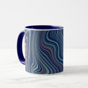 Mug Agate marbré bleu et bracelet blanc Résumé