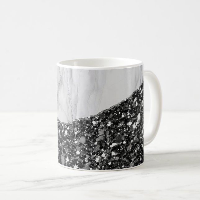 Mug Agate noir doré Marbre blanc (Devant droit)