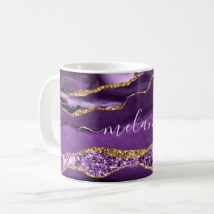 Mug Agate Violet violet or Parties scintillant Géode N