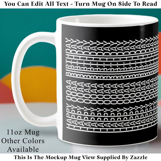Mug Âge personnalisé Joyeux Anniversaire Message caché (Créateur téléchargé)