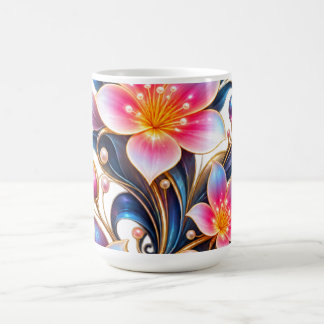 Mug Agencement floral iridescent orné - Fa haut de gam