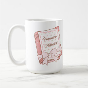 Mug Agenda Féministe Design de Livre Féminin Rose Mi