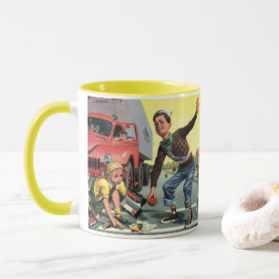 Mug Agent de la patrouille de sécurité vintage aidant 