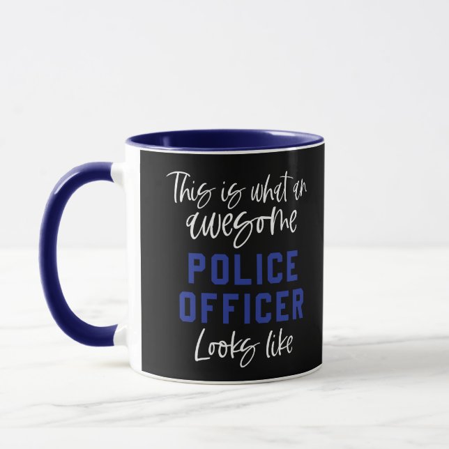 Mug Agent de police amusant Police génial Papa et mama (Gauche)