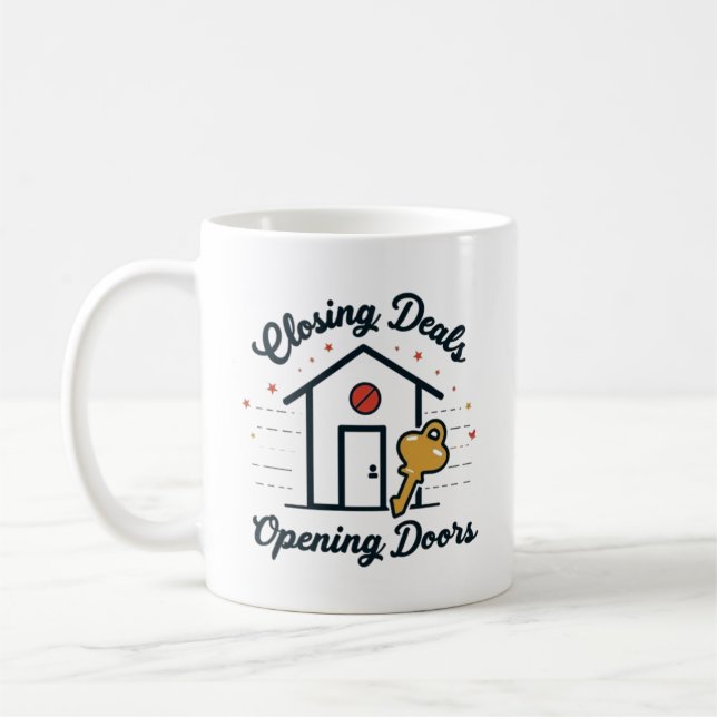 Mug Agent immobilier : Conclure des affaires, Ouvrir d (Gauche)