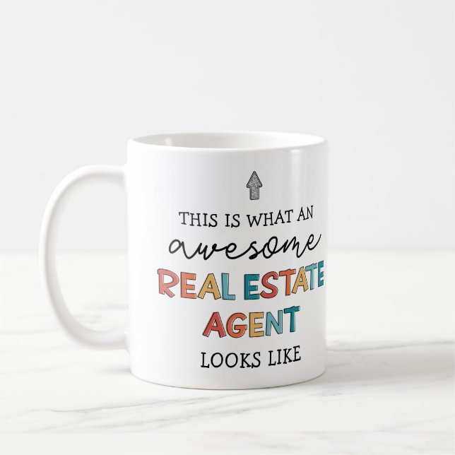 Mug Agent Immobilier Drôle Awesome Realtor Cadeaux (Gauche)