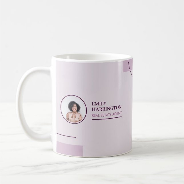 Mug Agent immobilier Lignes fines Rose (Gauche)