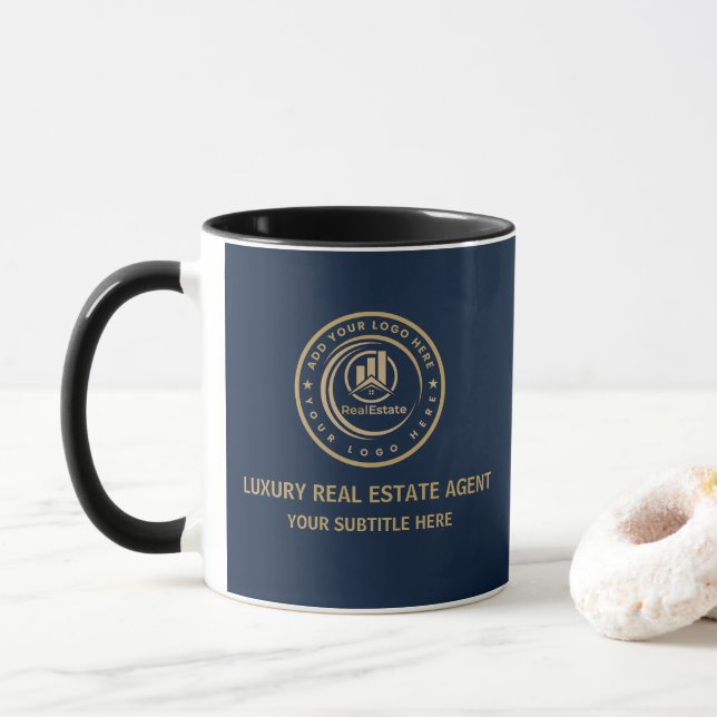 Mug Agent immobilier | Marque de propriété de logo per (Avec donut)