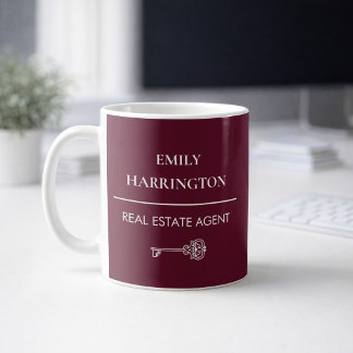 Mug Agent Immobilier Marron Clé Classique