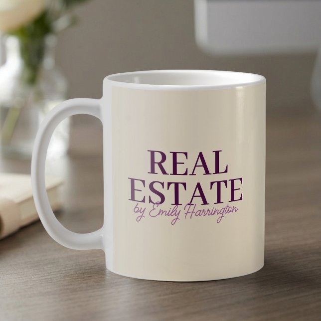 Mug Agent immobilier Moderne Prune (Créateur téléchargé)