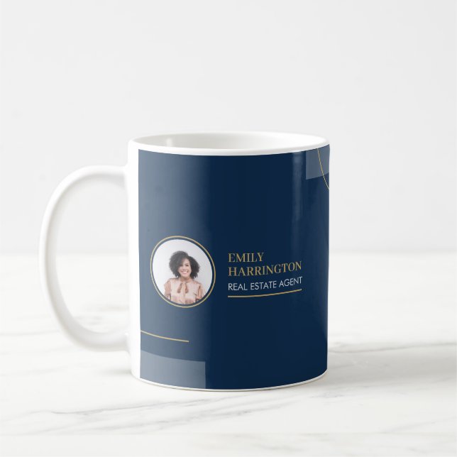 Mug Agent immobilier Navy lignes fines (Gauche)