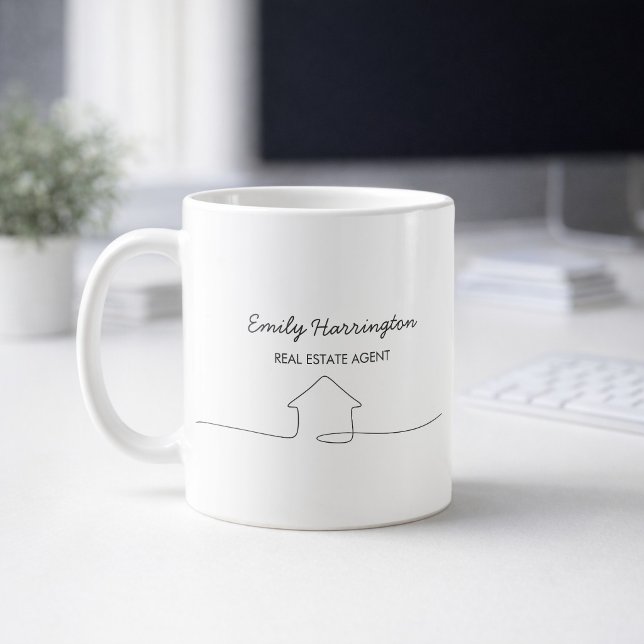 Mug Agent immobilier neutre en dessin au trait (Créateur téléchargé)