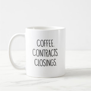 Mug Agent immobilier Realtor CONTRATS DE CAFÉ CLÔTURE