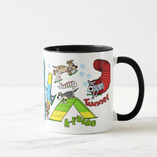 Mug Agilité de chien de bande dessinée