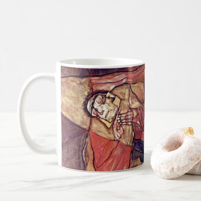 Mug Agonie, la lutte finale par Egon Schiele (Avec donut)