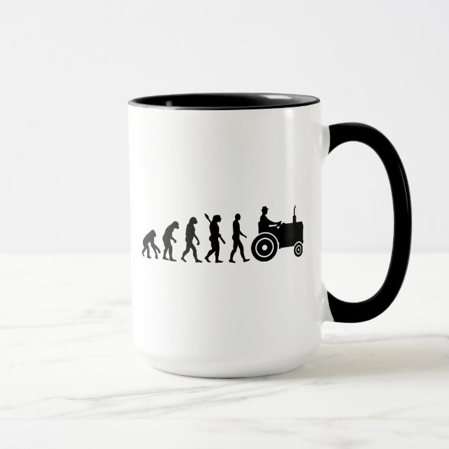 Mug Agriculteur de tracteur d'évolution (Droite)