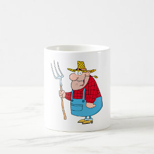 Mug Agriculteur Transportant Une Fourche