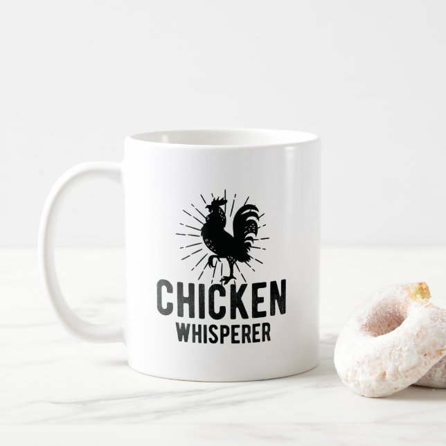 Mug Agriculture de visage de poulet d'asile de fous de (Avec donut)