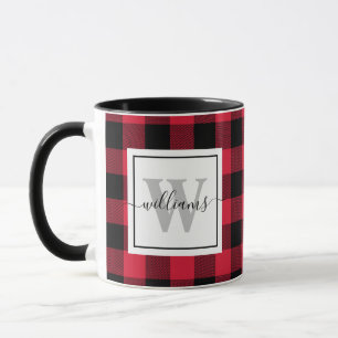 Mug Agritourisme Monogramme sur mesure Rouge Buffalo P