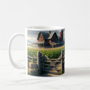 Mug Agritourisme rustique avec Cornfield Ai Art