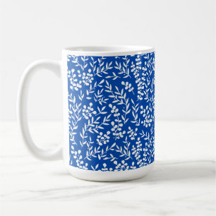 Mug Agritourisme simple motif floral bleu