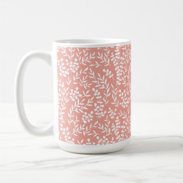 Mug Agritourisme simple motif floral rose (Gauche)