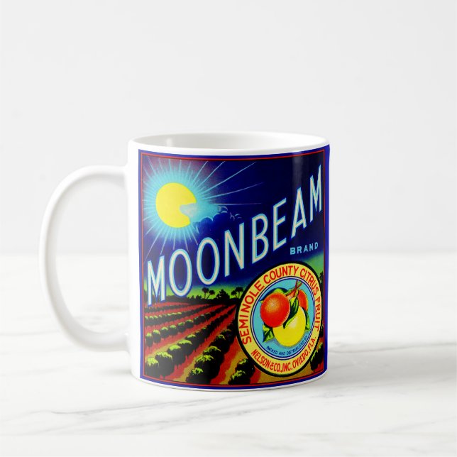 Mug agrume de marque de Moonbeam d'étiquette de caisse (Gauche)