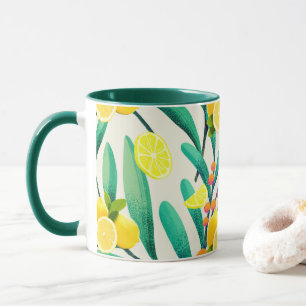 Mug Agrumes TROPICALES FRUITS D'ÉTÉ Citron orange tran
