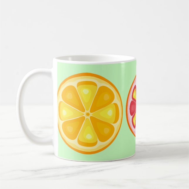 Mug Agrumes TROPICALES FRUITS D'ÉTÉ Citrons d'orange (Gauche)